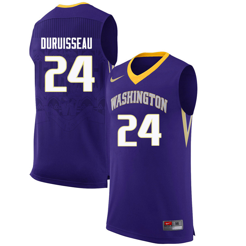 Men Washington Huskies #24 Devenir Duruisseau College Basketball Jerseys Sale-Purple